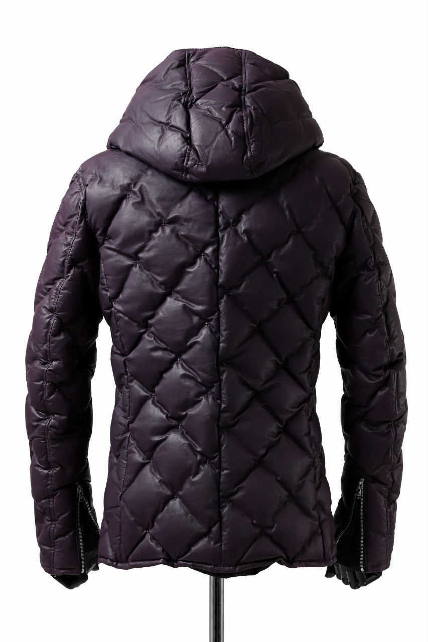 画像をギャラリービューアに読み込む, ISAMU KATAYAMA BACKLASH HOODED DOWN JACKET / KANGAROO + POLISH WHITE GOOSE (PURPLE)