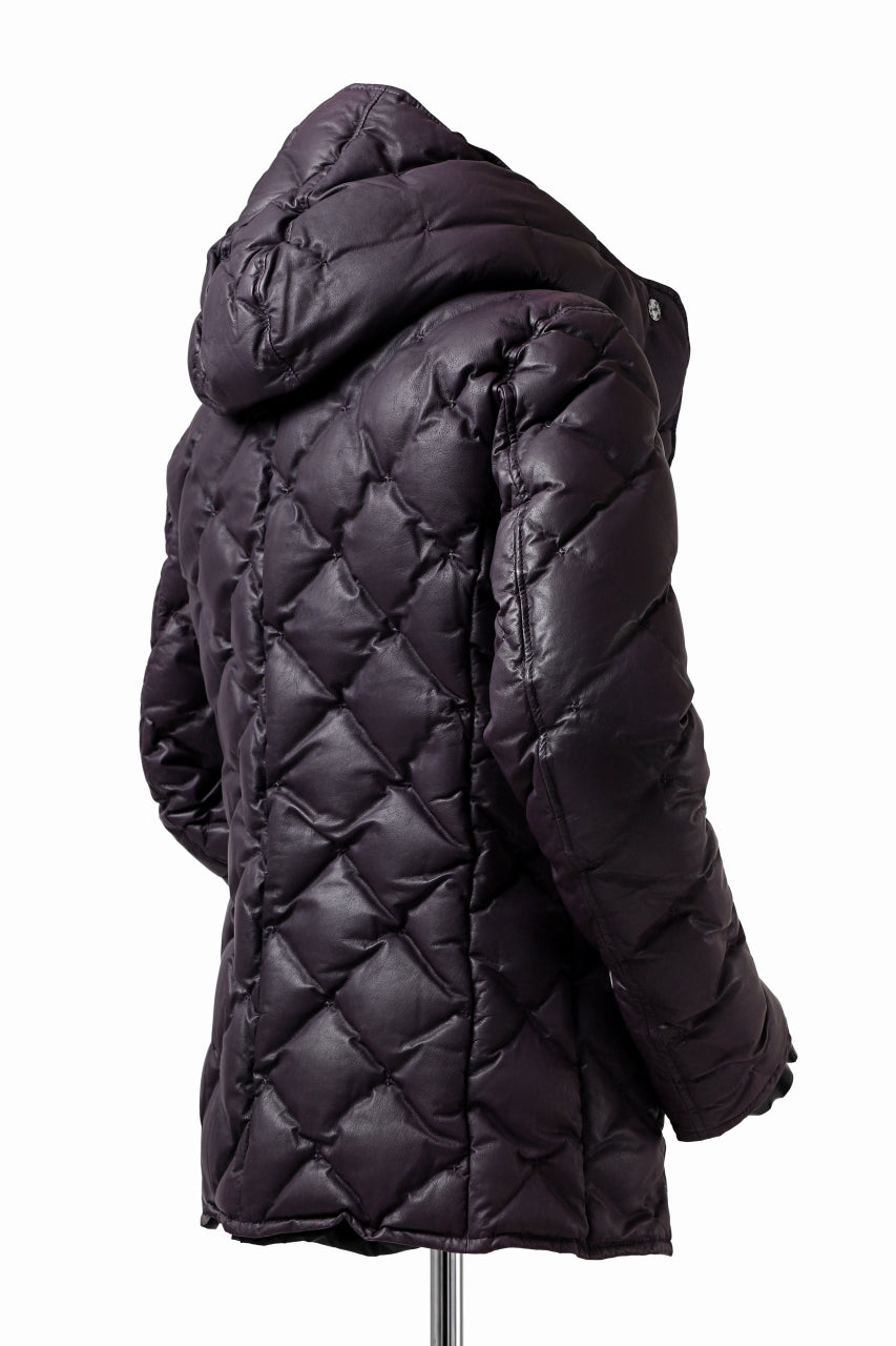 画像をギャラリービューアに読み込む, ISAMU KATAYAMA BACKLASH HOODED DOWN JACKET / KANGAROO + POLISH WHITE GOOSE (PURPLE)