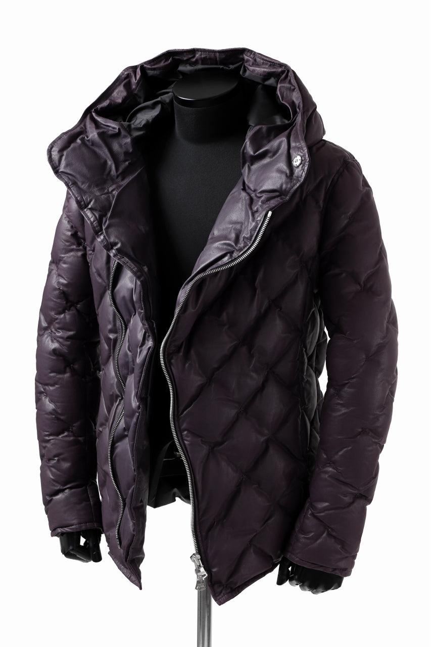 画像をギャラリービューアに読み込む, ISAMU KATAYAMA BACKLASH HOODED DOWN JACKET / KANGAROO + POLISH WHITE GOOSE (PURPLE)