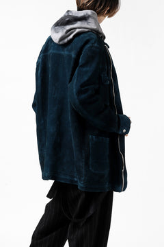 Load image into Gallery viewer, ISAMU KATAYAMA BACKLASH SUEDE COVER ALL BLOUSON / JAPAN CALF (WHITE TANNED / BLACK)