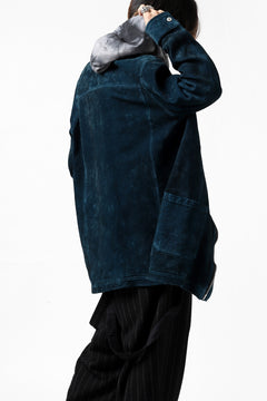 Load image into Gallery viewer, ISAMU KATAYAMA BACKLASH SUEDE COVER ALL BLOUSON / JAPAN CALF (WHITE TANNED / BLACK)