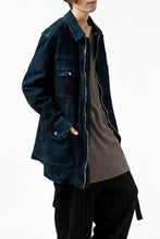 Load image into Gallery viewer, ISAMU KATAYAMA BACKLASH SUEDE COVER ALL BLOUSON / JAPAN CALF (WHITE TANNED / BLACK)