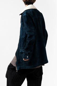 Load image into Gallery viewer, ISAMU KATAYAMA BACKLASH SUEDE COVER ALL BLOUSON / JAPAN CALF (WHITE TANNED / BLACK)