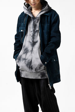 Load image into Gallery viewer, ISAMU KATAYAMA BACKLASH SUEDE COVER ALL BLOUSON / JAPAN CALF (WHITE TANNED / BLACK)