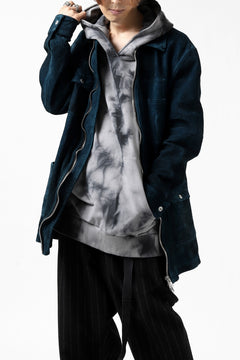 Load image into Gallery viewer, ISAMU KATAYAMA BACKLASH SUEDE COVER ALL BLOUSON / JAPAN CALF (WHITE TANNED / BLACK)