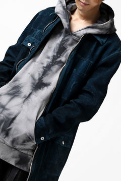 Load image into Gallery viewer, ISAMU KATAYAMA BACKLASH SUEDE COVER ALL BLOUSON / JAPAN CALF (WHITE TANNED / BLACK)