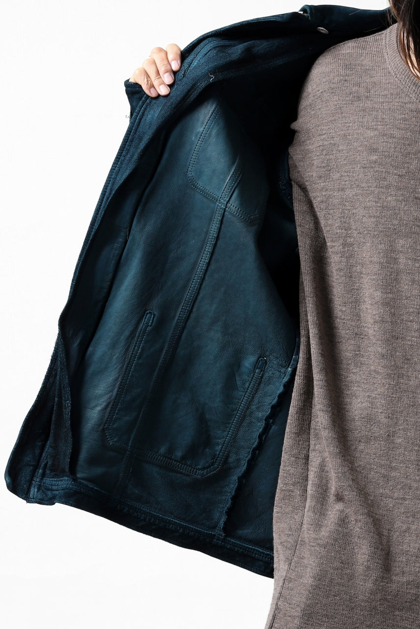 Load image into Gallery viewer, ISAMU KATAYAMA BACKLASH SUEDE COVER ALL BLOUSON / JAPAN CALF (WHITE TANNED / BLACK)