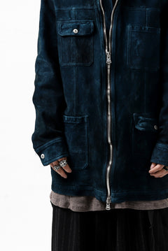 Load image into Gallery viewer, ISAMU KATAYAMA BACKLASH SUEDE COVER ALL BLOUSON / JAPAN CALF (WHITE TANNED / BLACK)