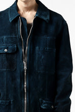 Load image into Gallery viewer, ISAMU KATAYAMA BACKLASH SUEDE COVER ALL BLOUSON / JAPAN CALF (WHITE TANNED / BLACK)