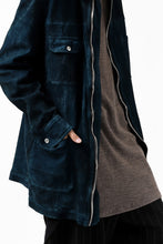 Load image into Gallery viewer, ISAMU KATAYAMA BACKLASH SUEDE COVER ALL BLOUSON / JAPAN CALF (WHITE TANNED / BLACK)
