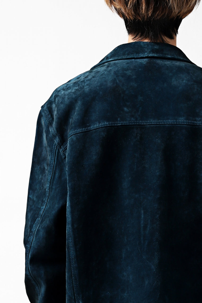 Load image into Gallery viewer, ISAMU KATAYAMA BACKLASH SUEDE COVER ALL BLOUSON / JAPAN CALF (WHITE TANNED / BLACK)