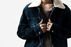 Load image into Gallery viewer, ISAMU KATAYAMA BACKLASH SUEDE COVER ALL BLOUSON / JAPAN CALF (WHITE TANNED / BLACK)