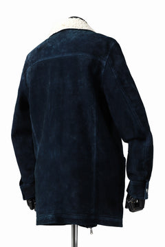 Load image into Gallery viewer, ISAMU KATAYAMA BACKLASH SUEDE COVER ALL BLOUSON / JAPAN CALF (WHITE TANNED / BLACK)