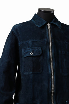 Load image into Gallery viewer, ISAMU KATAYAMA BACKLASH SUEDE COVER ALL BLOUSON / JAPAN CALF (WHITE TANNED / BLACK)