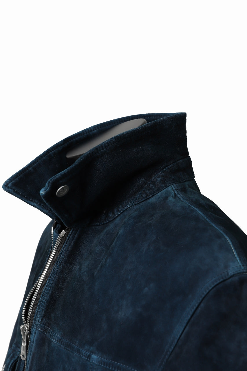 Load image into Gallery viewer, ISAMU KATAYAMA BACKLASH SUEDE COVER ALL BLOUSON / JAPAN CALF (WHITE TANNED / BLACK)