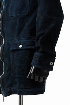 Load image into Gallery viewer, ISAMU KATAYAMA BACKLASH SUEDE COVER ALL BLOUSON / JAPAN CALF (WHITE TANNED / BLACK)