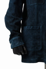 Load image into Gallery viewer, ISAMU KATAYAMA BACKLASH SUEDE COVER ALL BLOUSON / JAPAN CALF (WHITE TANNED / BLACK)