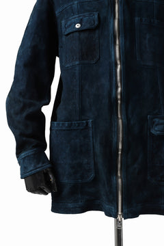 Load image into Gallery viewer, ISAMU KATAYAMA BACKLASH SUEDE COVER ALL BLOUSON / JAPAN CALF (WHITE TANNED / BLACK)