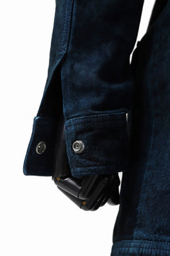 Load image into Gallery viewer, ISAMU KATAYAMA BACKLASH SUEDE COVER ALL BLOUSON / JAPAN CALF (WHITE TANNED / BLACK)