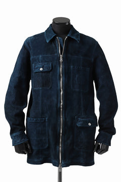 Load image into Gallery viewer, ISAMU KATAYAMA BACKLASH SUEDE COVER ALL BLOUSON / JAPAN CALF (WHITE TANNED / BLACK)