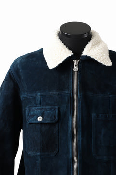 Load image into Gallery viewer, ISAMU KATAYAMA BACKLASH SUEDE COVER ALL BLOUSON / JAPAN CALF (WHITE TANNED / BLACK)