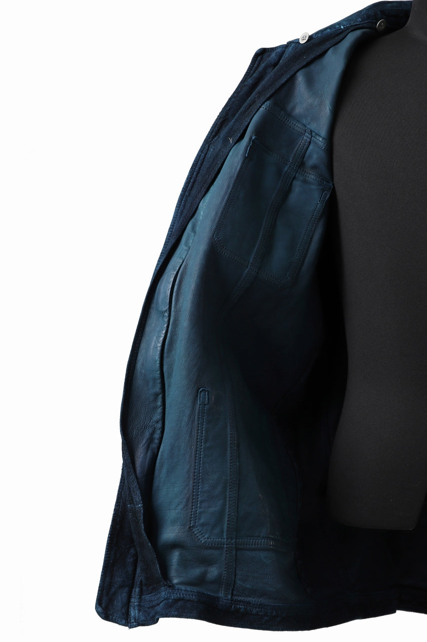 Load image into Gallery viewer, ISAMU KATAYAMA BACKLASH SUEDE COVER ALL BLOUSON / JAPAN CALF (WHITE TANNED / BLACK)