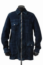 Load image into Gallery viewer, ISAMU KATAYAMA BACKLASH SUEDE COVER ALL BLOUSON / JAPAN CALF (WHITE TANNED / BLACK)
