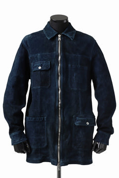 Load image into Gallery viewer, ISAMU KATAYAMA BACKLASH SUEDE COVER ALL BLOUSON / JAPAN CALF (WHITE TANNED / BLACK)