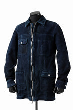 Load image into Gallery viewer, ISAMU KATAYAMA BACKLASH SUEDE COVER ALL BLOUSON / JAPAN CALF (WHITE TANNED / BLACK)