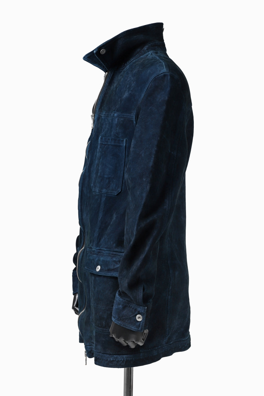 Load image into Gallery viewer, ISAMU KATAYAMA BACKLASH SUEDE COVER ALL BLOUSON / JAPAN CALF (WHITE TANNED / BLACK)