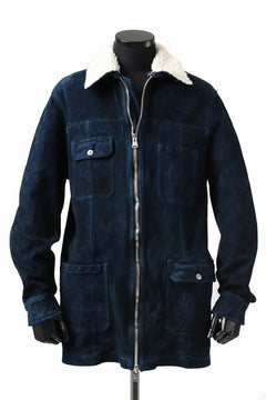 Load image into Gallery viewer, ISAMU KATAYAMA BACKLASH SUEDE COVER ALL BLOUSON / JAPAN CALF (WHITE TANNED / BLACK)