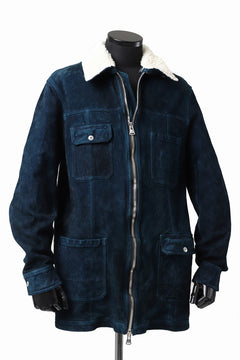 Load image into Gallery viewer, ISAMU KATAYAMA BACKLASH SUEDE COVER ALL BLOUSON / JAPAN CALF (WHITE TANNED / BLACK)