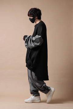 画像をギャラリービューアに読み込む, SOSNOVSKA exclusive CLOWN STYLE PANTS / HERRINGBONE WOOL STRETCH (GREY STRIPE)