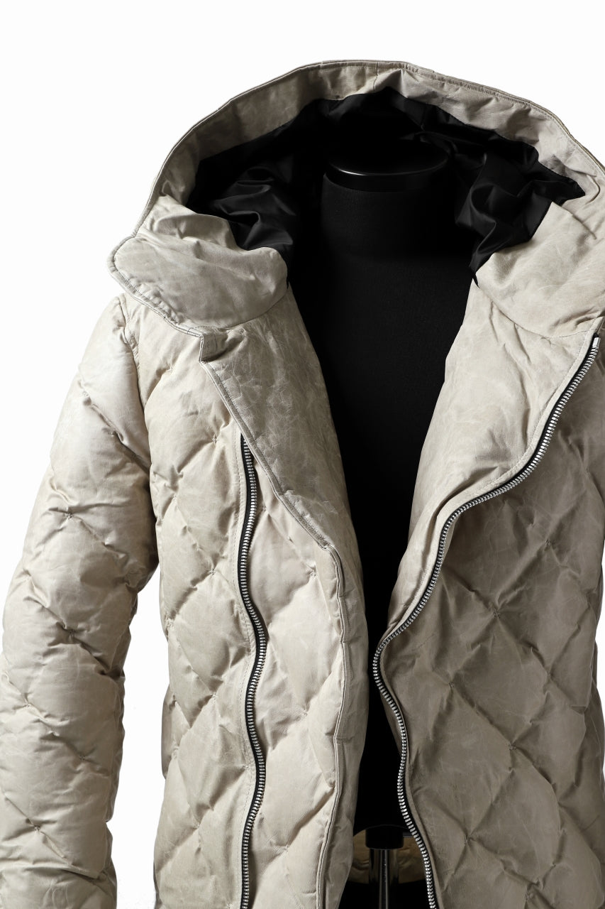 画像をギャラリービューアに読み込む, ISAMU KATAYAMA BACKLASH HOODED DOWN JACKET / WAXY KANGAROO + POLISH WHITE GOOSE (WHITE)