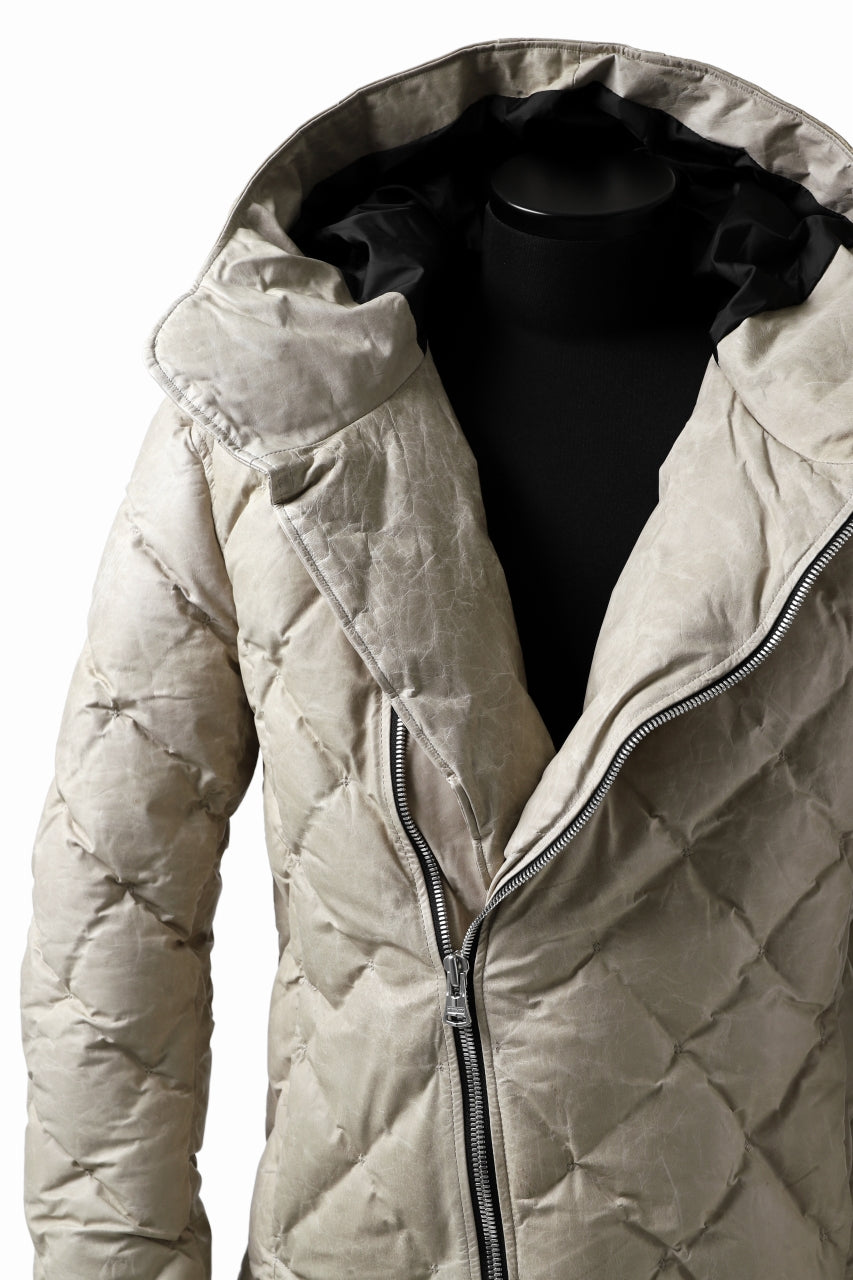 画像をギャラリービューアに読み込む, ISAMU KATAYAMA BACKLASH HOODED DOWN JACKET / WAXY KANGAROO + POLISH WHITE GOOSE (WHITE)