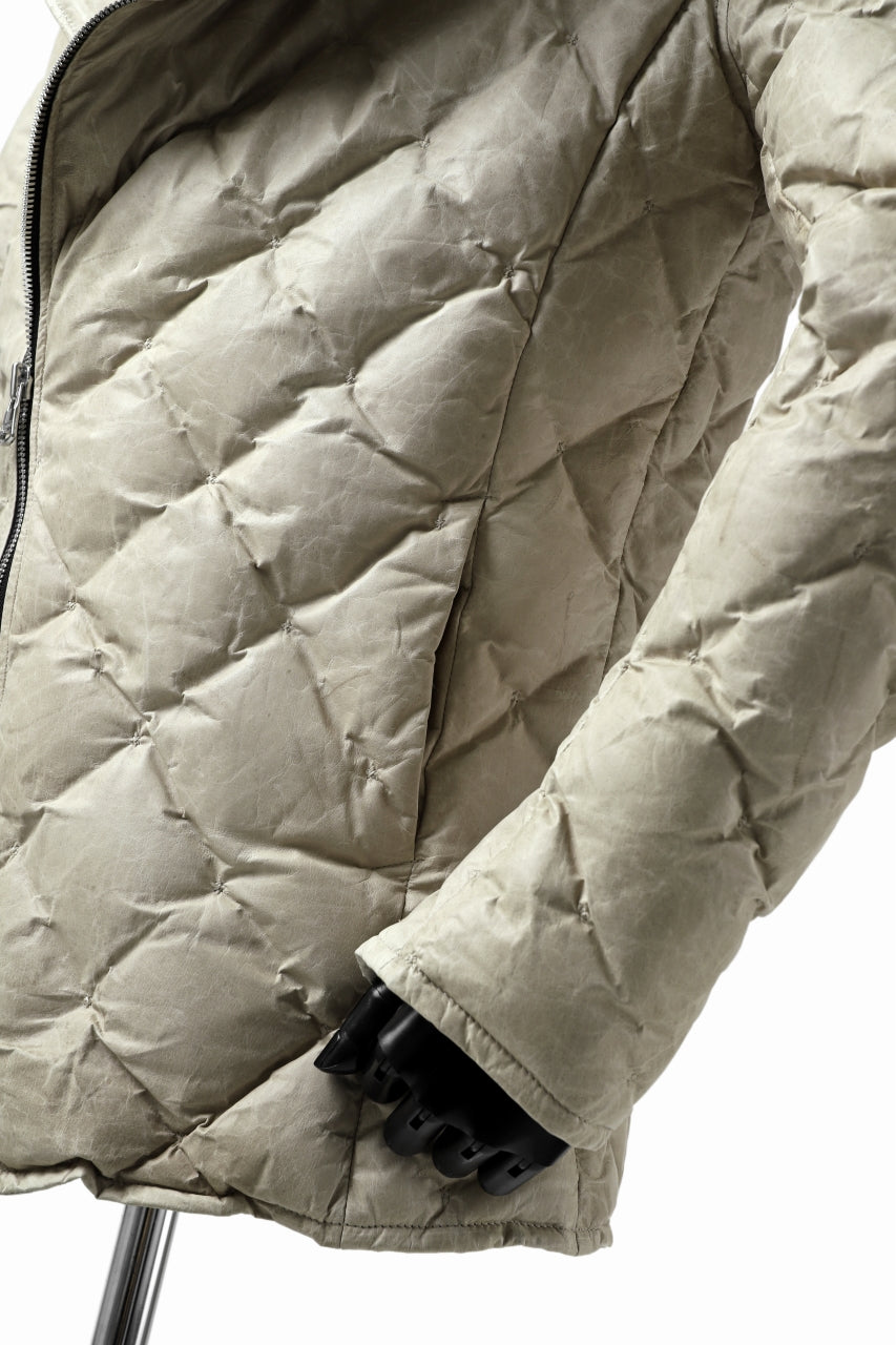 画像をギャラリービューアに読み込む, ISAMU KATAYAMA BACKLASH HOODED DOWN JACKET / WAXY KANGAROO + POLISH WHITE GOOSE (WHITE)