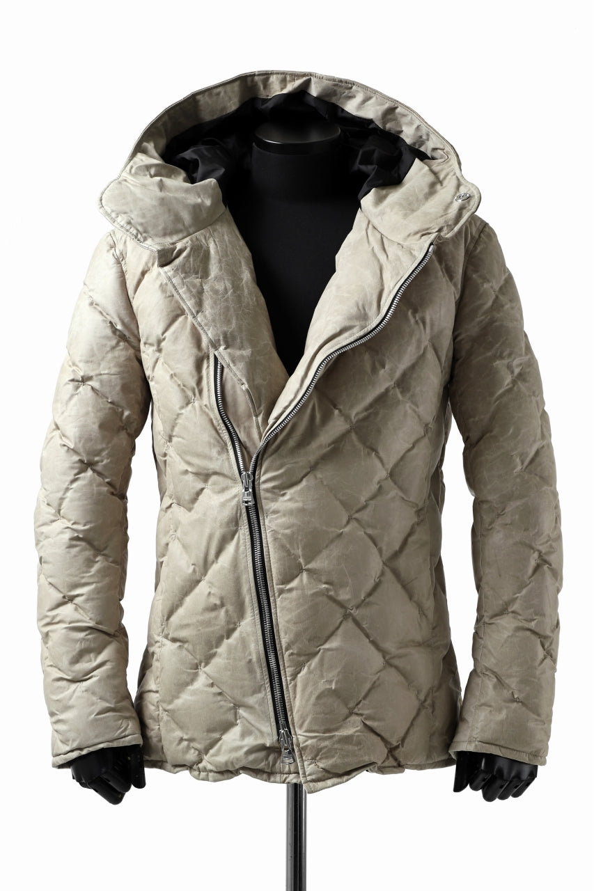 画像をギャラリービューアに読み込む, ISAMU KATAYAMA BACKLASH HOODED DOWN JACKET / WAXY KANGAROO + POLISH WHITE GOOSE (WHITE)