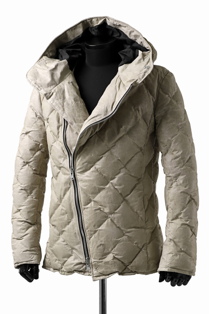 画像をギャラリービューアに読み込む, ISAMU KATAYAMA BACKLASH HOODED DOWN JACKET / WAXY KANGAROO + POLISH WHITE GOOSE (WHITE)