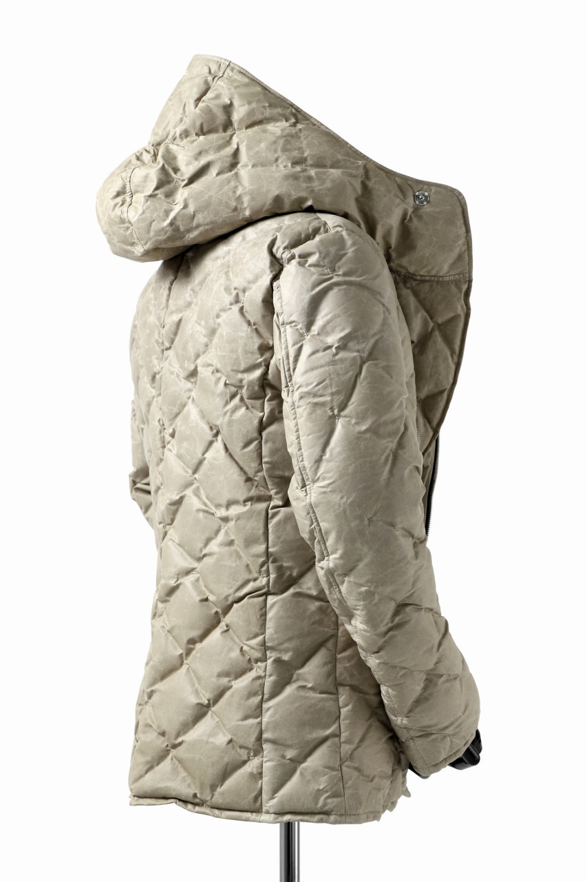 画像をギャラリービューアに読み込む, ISAMU KATAYAMA BACKLASH HOODED DOWN JACKET / WAXY KANGAROO + POLISH WHITE GOOSE (WHITE)