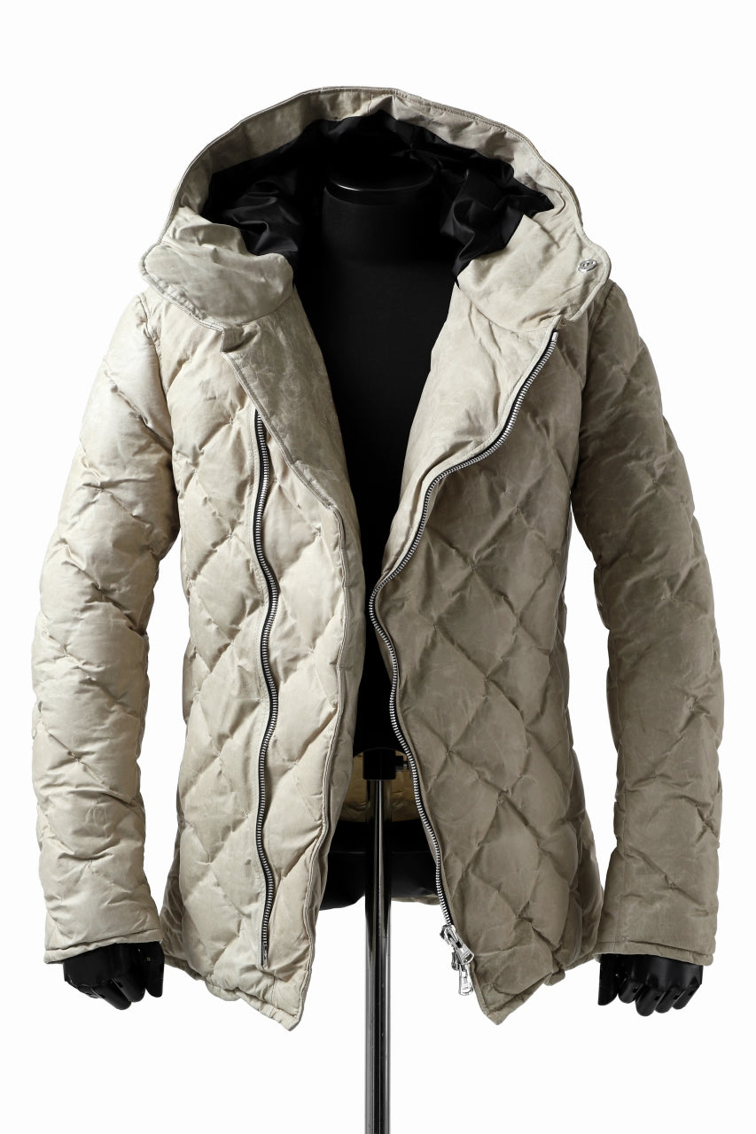 画像をギャラリービューアに読み込む, ISAMU KATAYAMA BACKLASH HOODED DOWN JACKET / WAXY KANGAROO + POLISH WHITE GOOSE (WHITE)