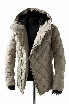 画像をギャラリービューアに読み込む, ISAMU KATAYAMA BACKLASH HOODED DOWN JACKET / WAXY KANGAROO + POLISH WHITE GOOSE (WHITE)