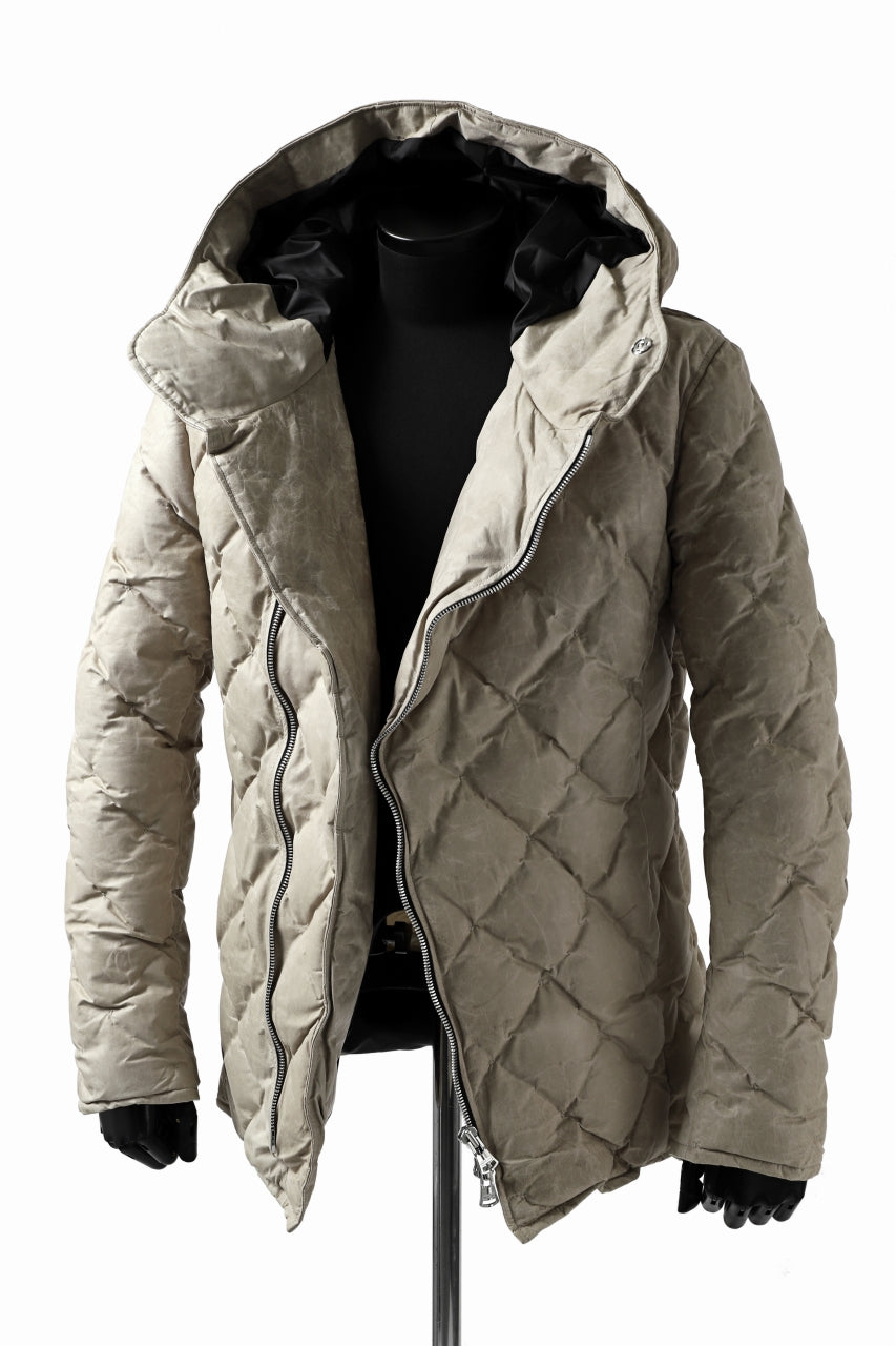 画像をギャラリービューアに読み込む, ISAMU KATAYAMA BACKLASH HOODED DOWN JACKET / WAXY KANGAROO + POLISH WHITE GOOSE (WHITE)