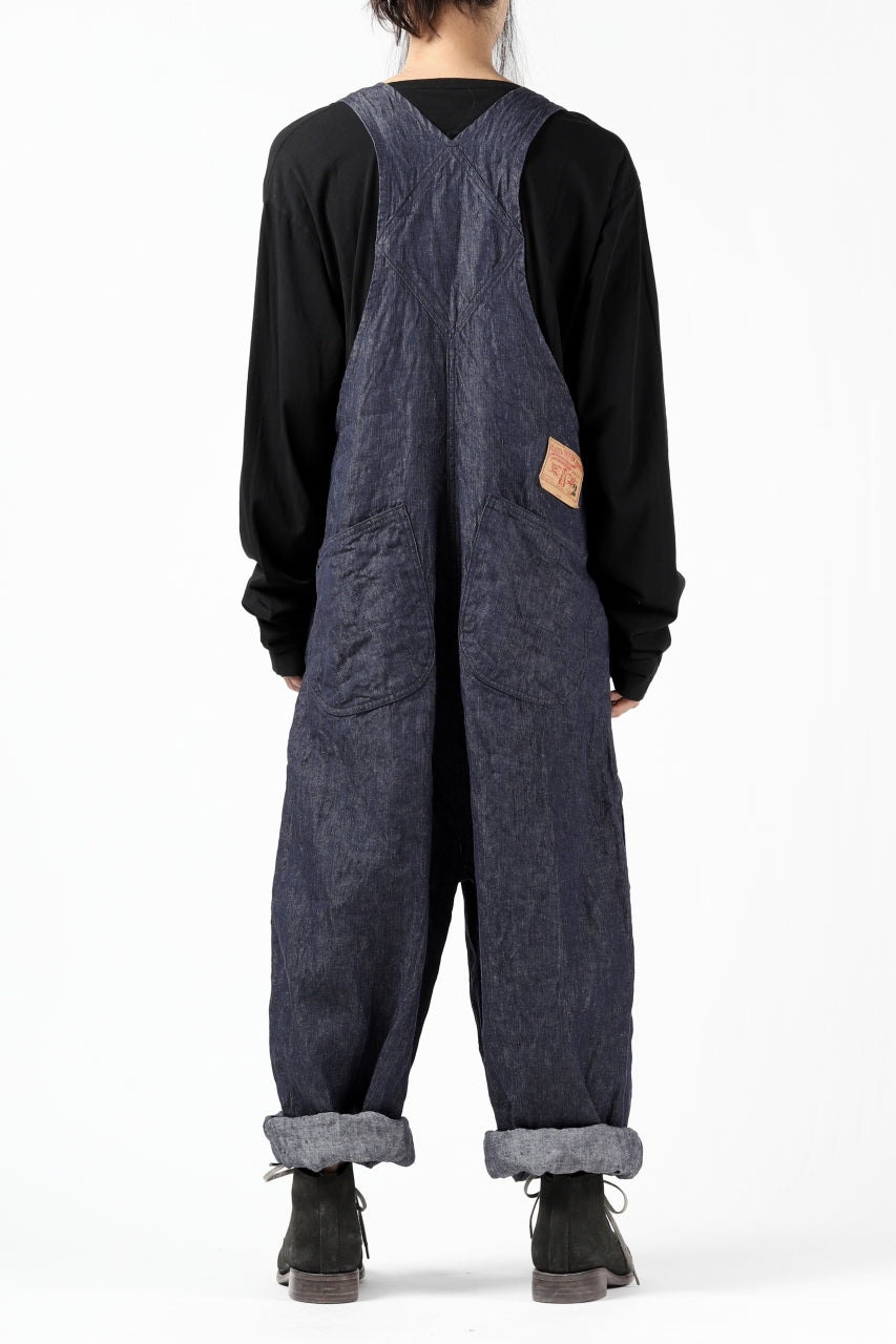 画像をギャラリービューアに読み込む, KLASICA MB OVERALL / DEEP DYED LINEN DENIM (NAVY)
