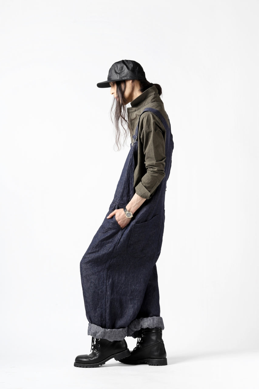 画像をギャラリービューアに読み込む, KLASICA MB OVERALL / DEEP DYED LINEN DENIM (NAVY)