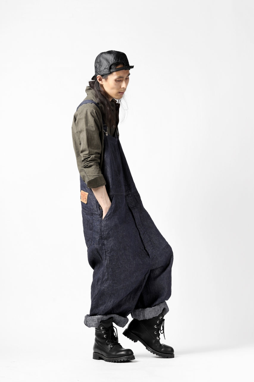 画像をギャラリービューアに読み込む, KLASICA MB OVERALL / DEEP DYED LINEN DENIM (NAVY)