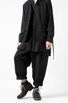 画像をギャラリービューアに読み込む, KLASICA SABRON(NW) WIDE TAPERED TROUSERS / TRI MIX HIGH DENSITY PLAIN (BLACK)