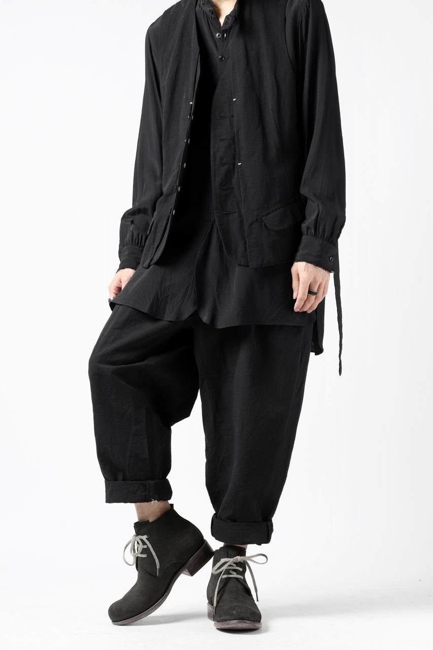 画像をギャラリービューアに読み込む, KLASICA SABRON(NW) WIDE TAPERED TROUSERS / TRI MIX HIGH DENSITY PLAIN (BLACK)