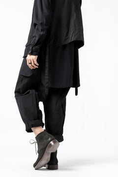 画像をギャラリービューアに読み込む, KLASICA SABRON(NW) WIDE TAPERED TROUSERS / TRI MIX HIGH DENSITY PLAIN (BLACK)