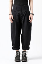 画像をギャラリービューアに読み込む, KLASICA SABRON(NW) WIDE TAPERED TROUSERS / TRI MIX HIGH DENSITY PLAIN (BLACK)