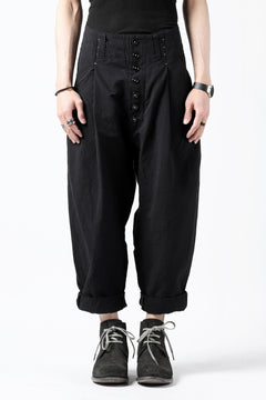 画像をギャラリービューアに読み込む, KLASICA SABRON(NW) WIDE TAPERED TROUSERS / TRI MIX HIGH DENSITY PLAIN (BLACK)
